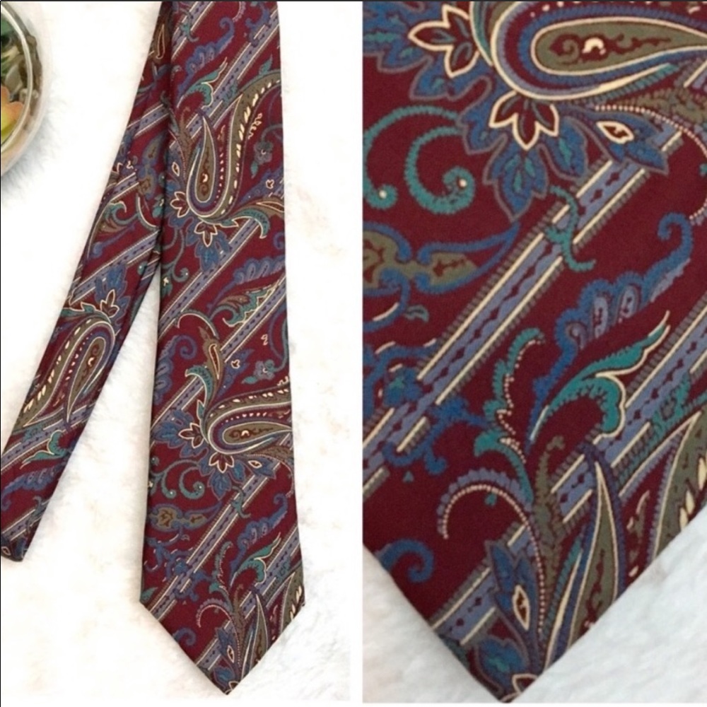 Christian Dior Mens Tie Paisley 100 Silk Gem